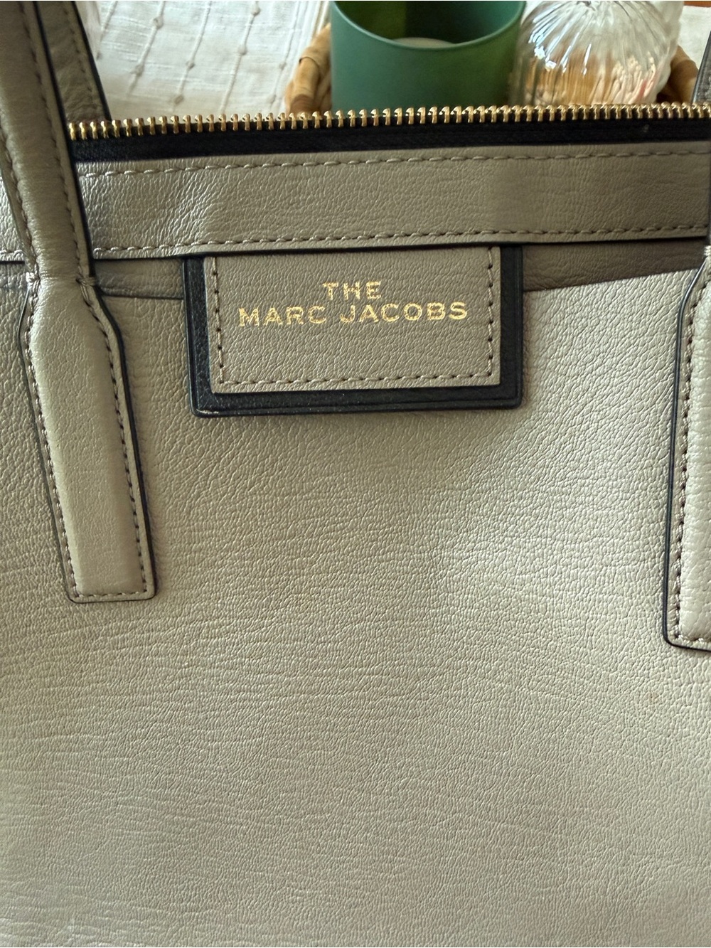 Marc Jacobs Taupe/Gray Pebbled Leather Tote